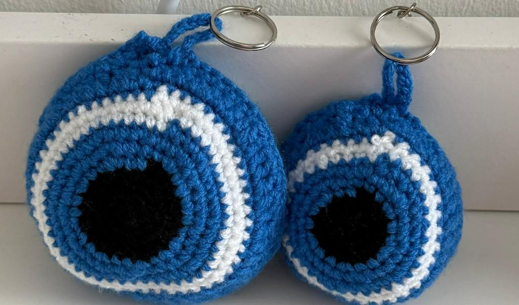 Handgemaakte gehaakte boze oog-sleutelhanger, Ophalen, Nieuw