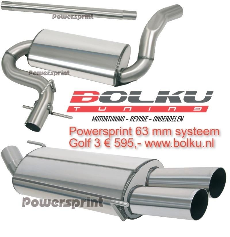 Nieuw rvs 63,5 mm uitlaatsysteem voor vw golf 3, Ophalen of Verzenden, Bolku Tuning, Info@bolku.nl, 6851TB