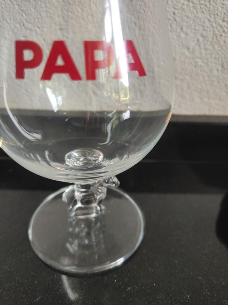 Palm bierglas PAPA met paard voet  voor paardenliefhebber, Ophalen of Verzenden, Zo goed als nieuw, Glas of Glazen, Palm