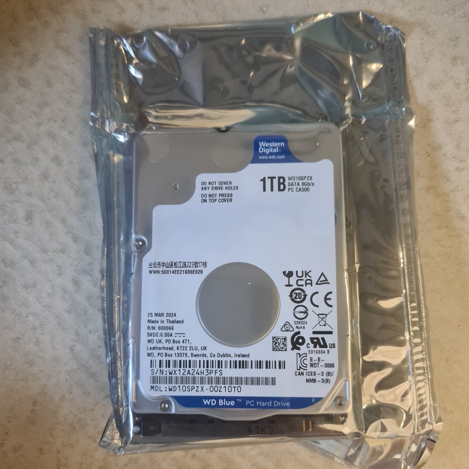 WD SATA 2,5" HDD, WD10SPZX *NIEUW*, Computers en Software, Harde schijven, 2,5 inch, Intern, Nieuw, Ophalen of Verzenden