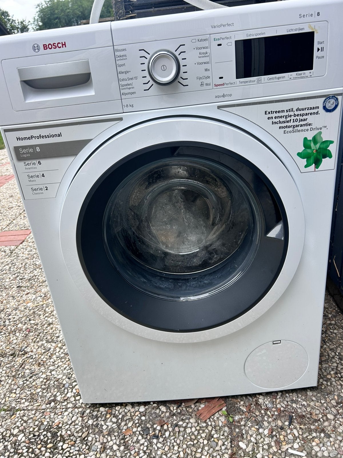 Bosch 8 serie wasmachine, Ophalen, Zo goed als nieuw, 1200 tot 1600 toeren, 85 tot 90 cm