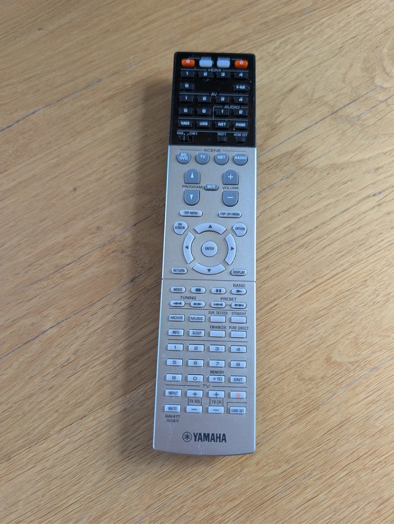Originele Yamaha RAV477 / ZA23870 afstandsbediening, Ophalen of Verzenden, Zo goed als nieuw, Origineel, Receiver of Versterker
