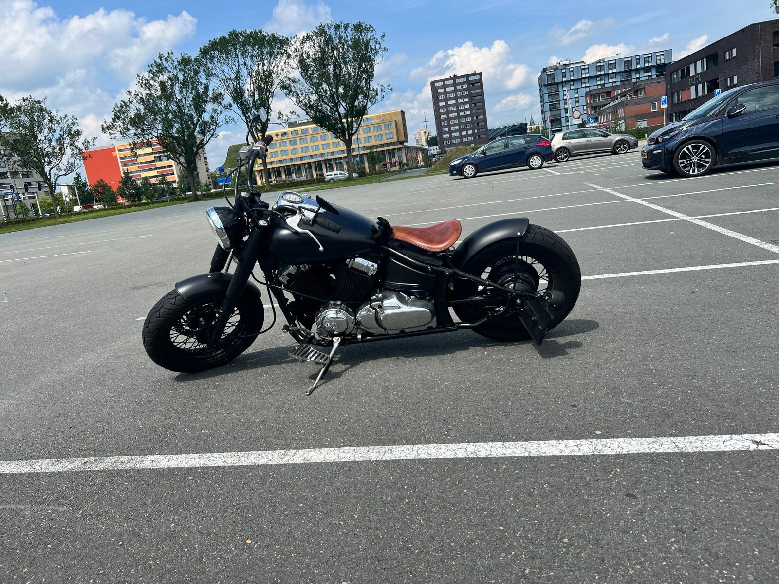 Unieke Yamaha XV535 Bobber - Mat Zwart, 2 cilinders, Chopper, Gebruikt, Particulier