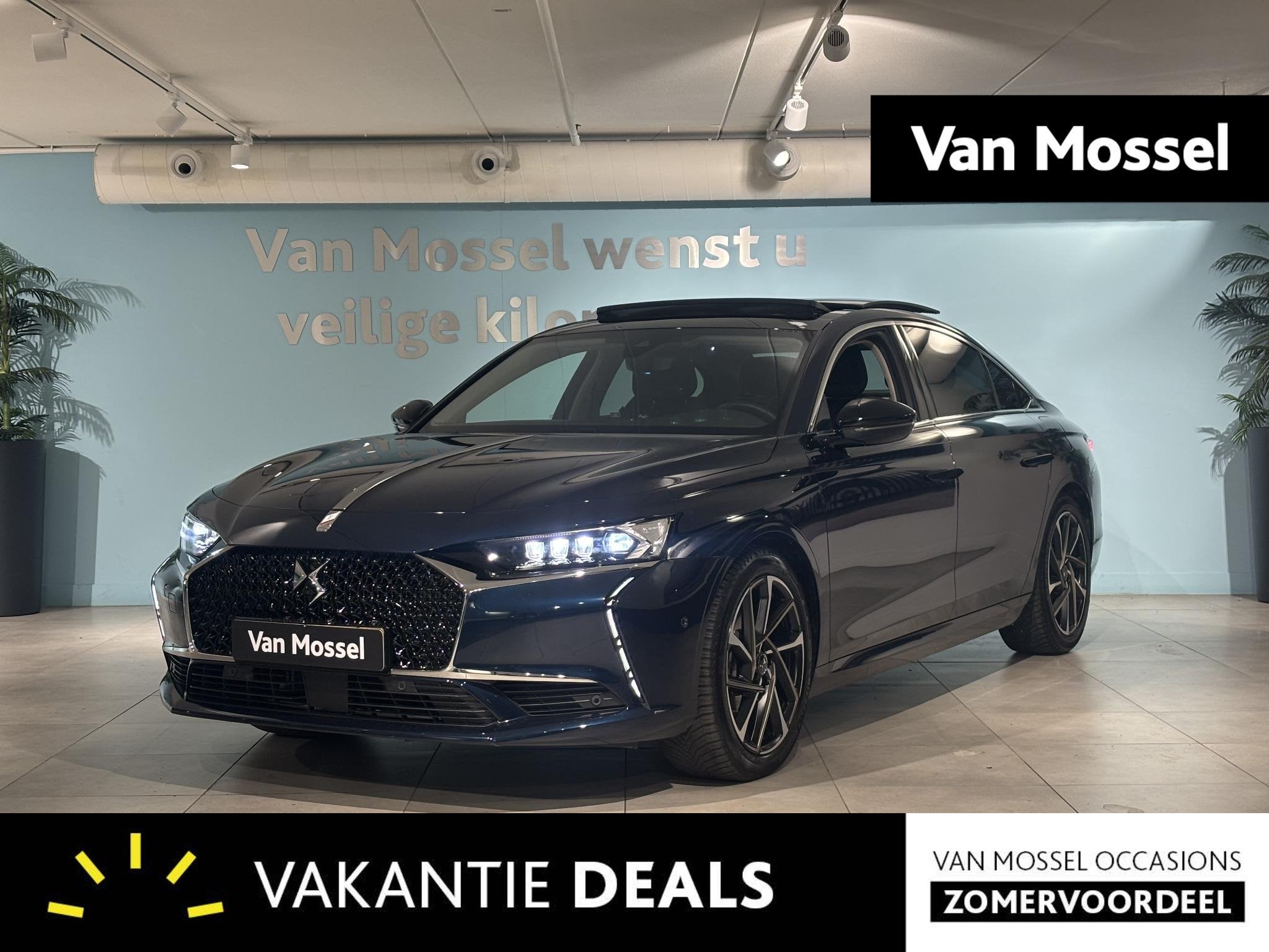 DS 9 E-Tense Opéra Première | Schuif/Kanteldak | Navigatie, Auto's, 12 maanden, 4 cilinders, Blauw, Hybride Elektrisch/Benzine