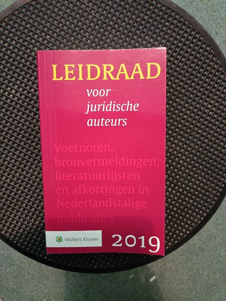 Leidraad voor juridische auteurs 2019, Ophalen of Verzenden, Alpha, Zo goed als nieuw, HBO