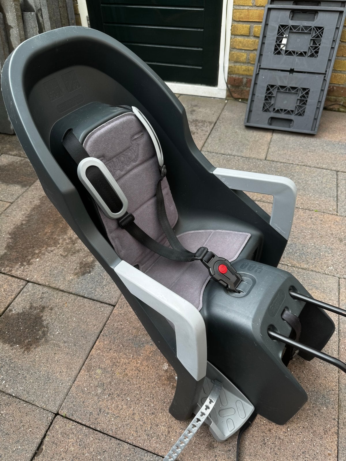Polisport Guppy Achterzitje - Zo goed als nieuw, Ophalen, Achterzitje, Voetsteuntjes, 9 t/m 18 kg