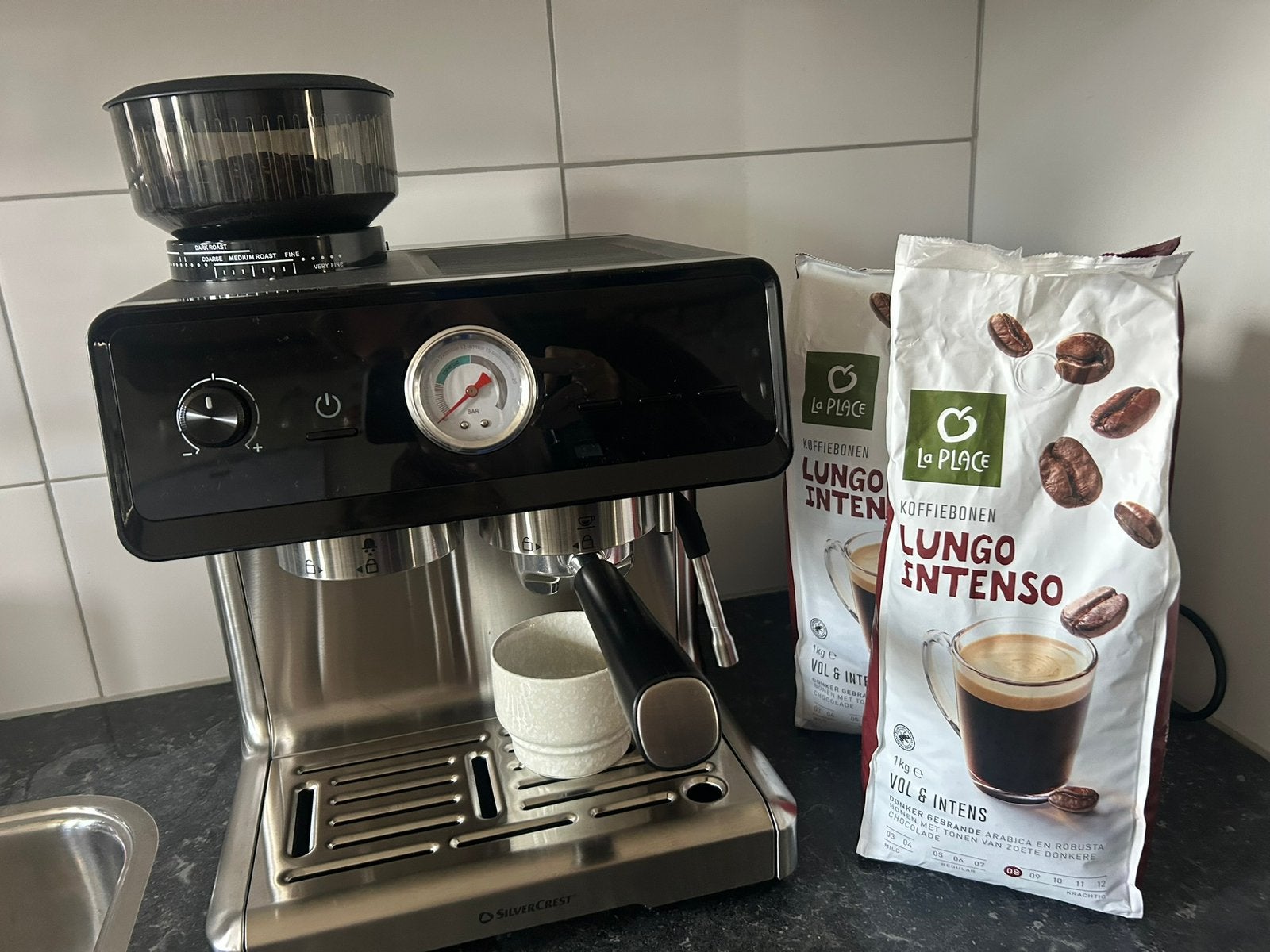 Espressomachine SilverCrest, Witgoed en Apparatuur, Koffiezetapparaten, Ophalen, Espresso apparaat, Koffiebonen, Zo goed als nieuw