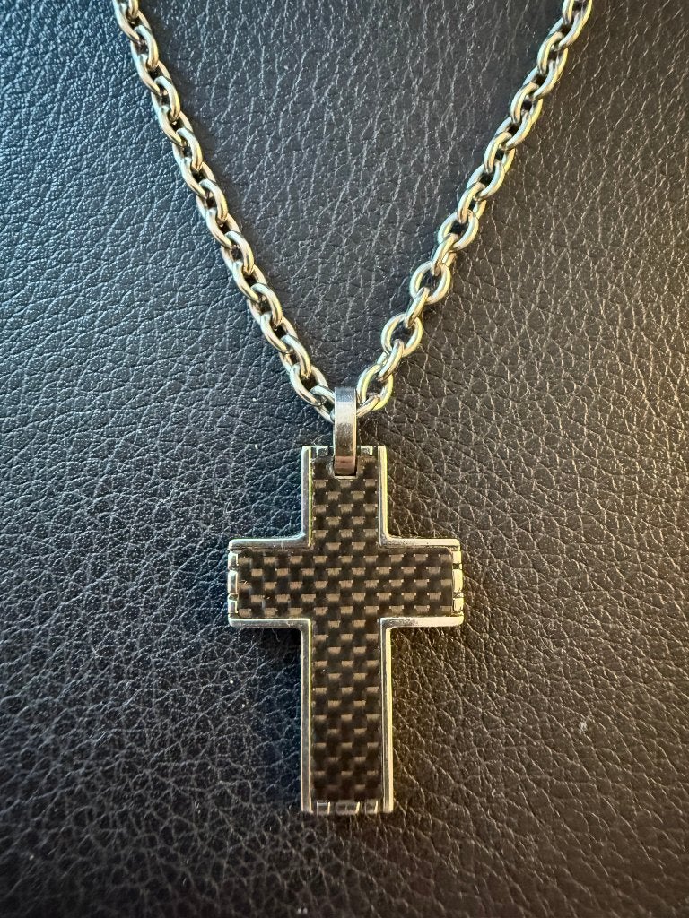 XENOX necklace in silver/black, Ophalen of Verzenden, Gebruikt, Zilver, Overige materialen