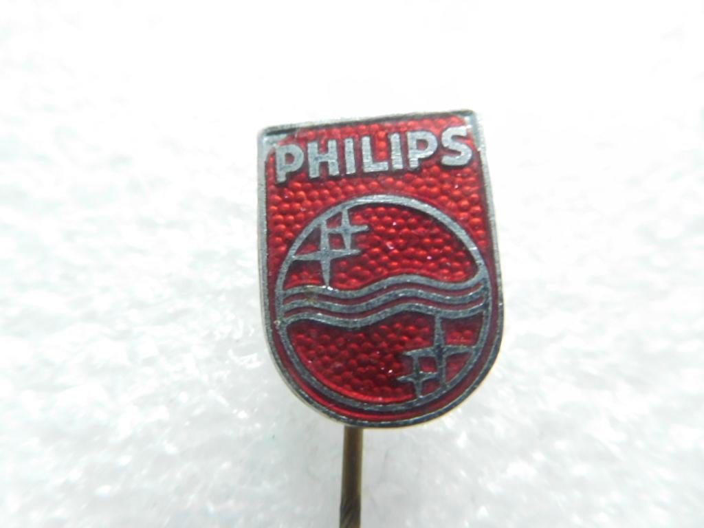 speldje Philips donkerrood emaille, Ophalen of Verzenden, Zo goed als nieuw, Overige onderwerpen