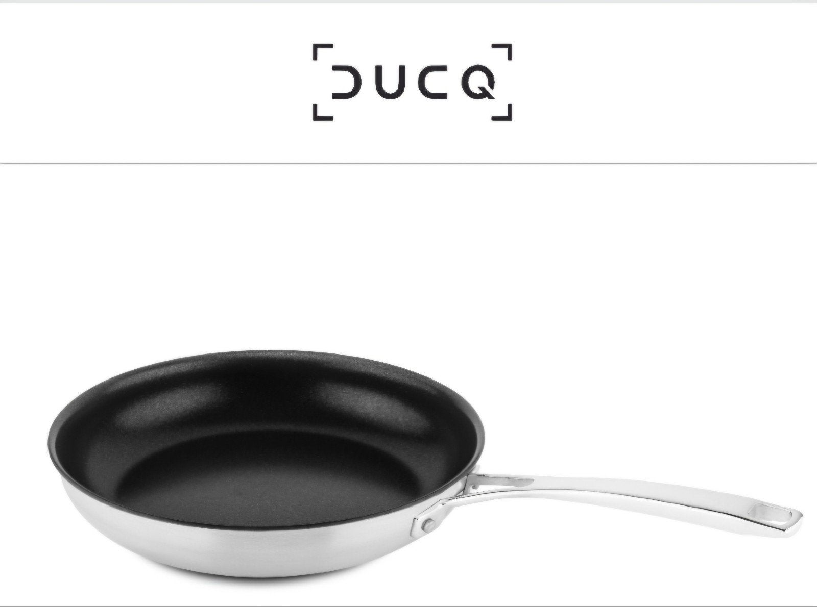 DUCQ Koekenpan 24cm - 3-ply RVS met antiaanbaklaag, Huis en Inrichting, Keuken | Potten en Pannen, Ophalen of Verzenden