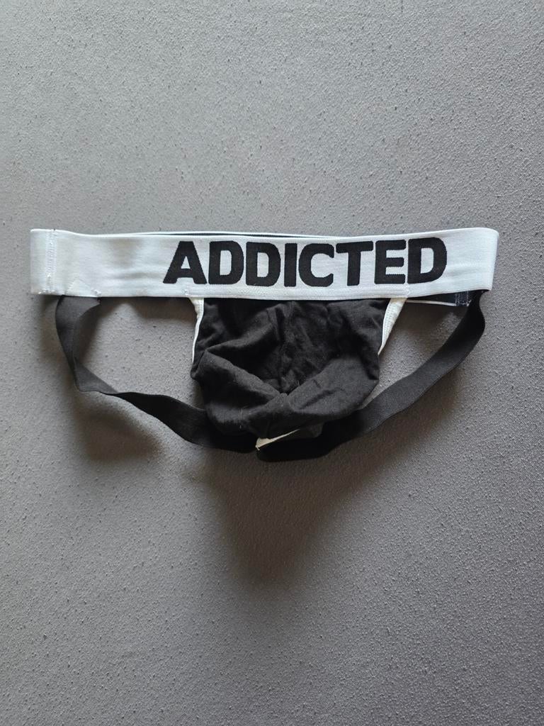 Addicted Jockstrap Zwart/Wit - Maat M, Kleding | Heren, Ophalen of Verzenden, Zwart, Addicted, Slip