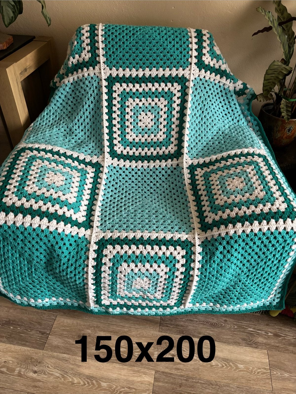 Gehaakte deken, Huis en Inrichting, Woonaccessoires | Plaids en Woondekens, Ophalen of Verzenden, Nieuw
