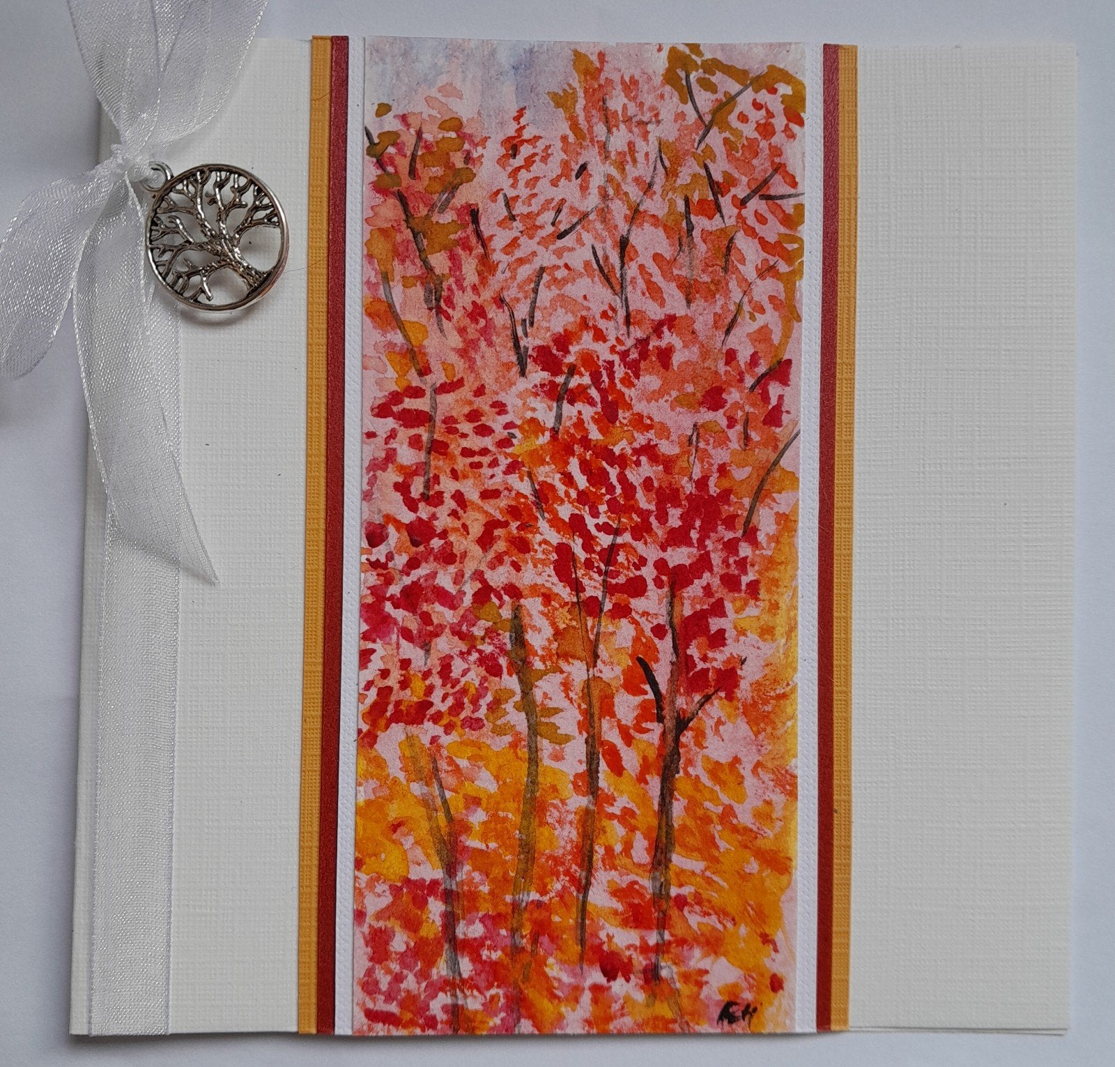 herfstkaart, geschilderd met aquarel verf, Ophalen of Verzenden