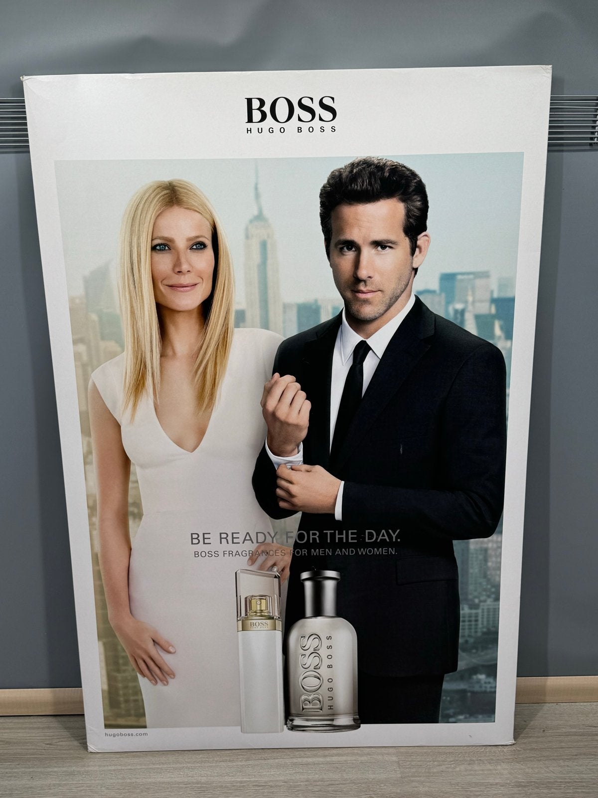 Hugo Boss Reclamebord Gwyneth Paltrow Ryan Reynolds, Gebruikt, C, Ophalen of Verzenden, D