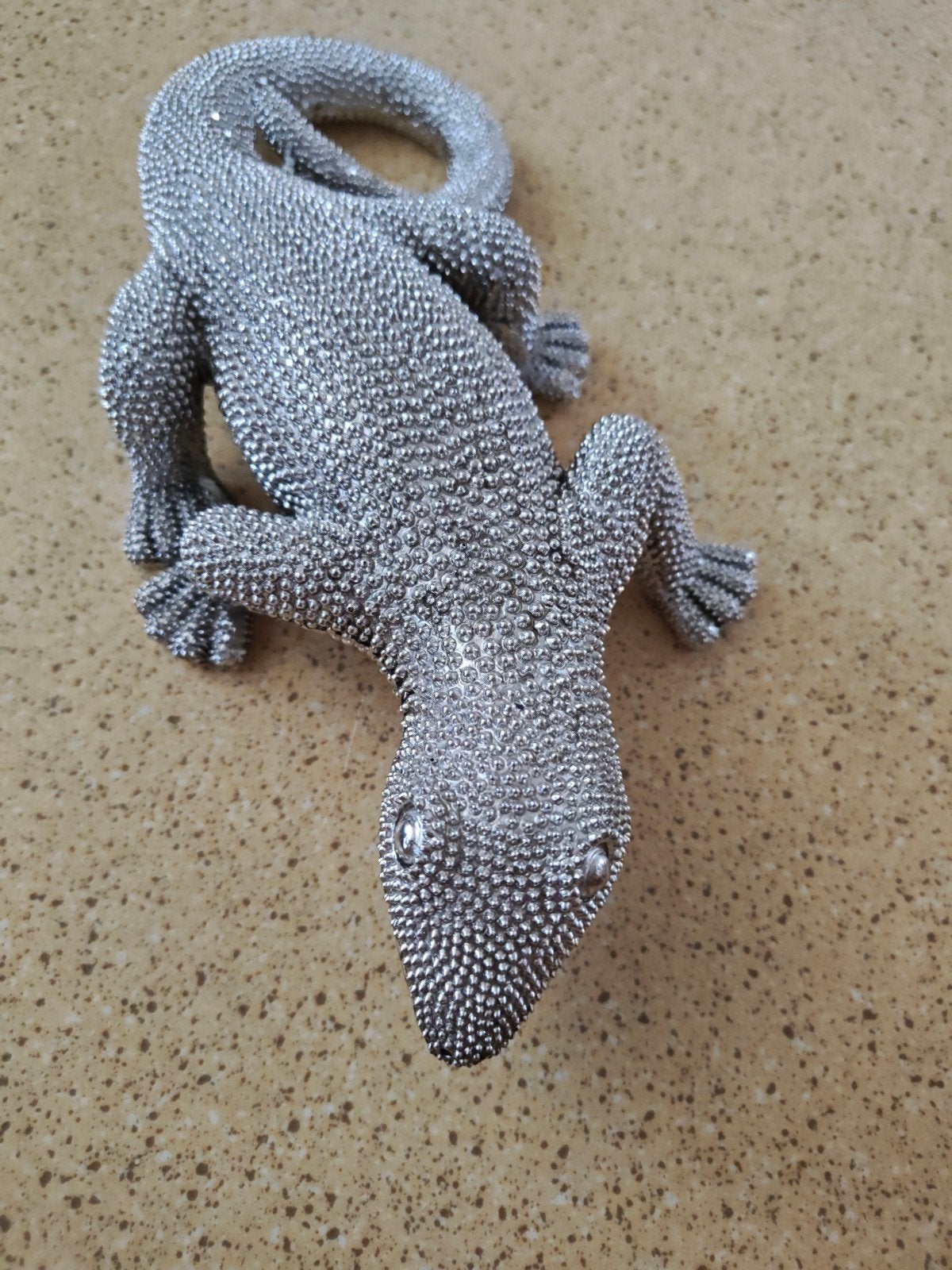 Zilverkleurige gekko decoratiebeeldje van Casablanca design, Ophalen of Verzenden, Zo goed als nieuw, Zilver, Modern