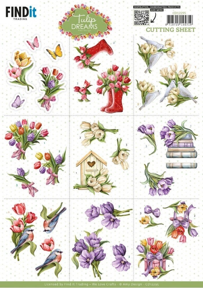 Amy Design CD12295 Tulip Dreams Mini 3D knipvel A4, ., Nieuw, Ophalen of Verzenden, .