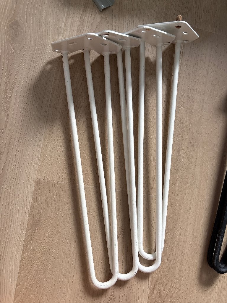 Hairpin Duraline meubelpoot draad staal 40cm wit, Ophalen, Tafelpoot, Minder dan 50 cm, Minder dan 50 cm