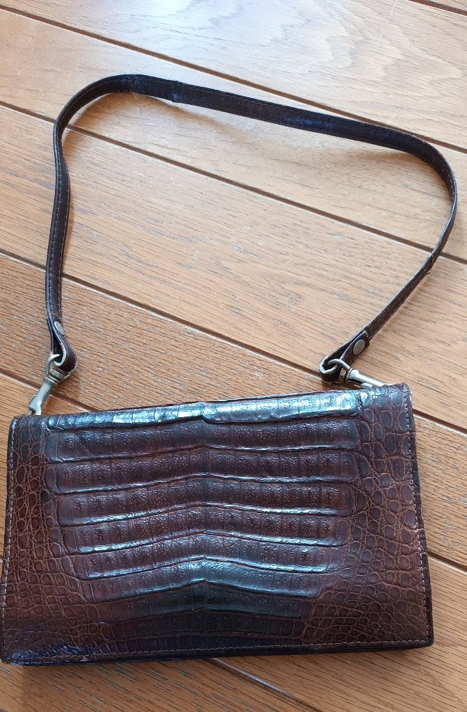 Handtas Bally krokodillenleer, Sieraden, Tassen en Uiterlijk, Tassen | Damestassen, Ophalen of Verzenden, Gebruikt, Bruin, Handtas