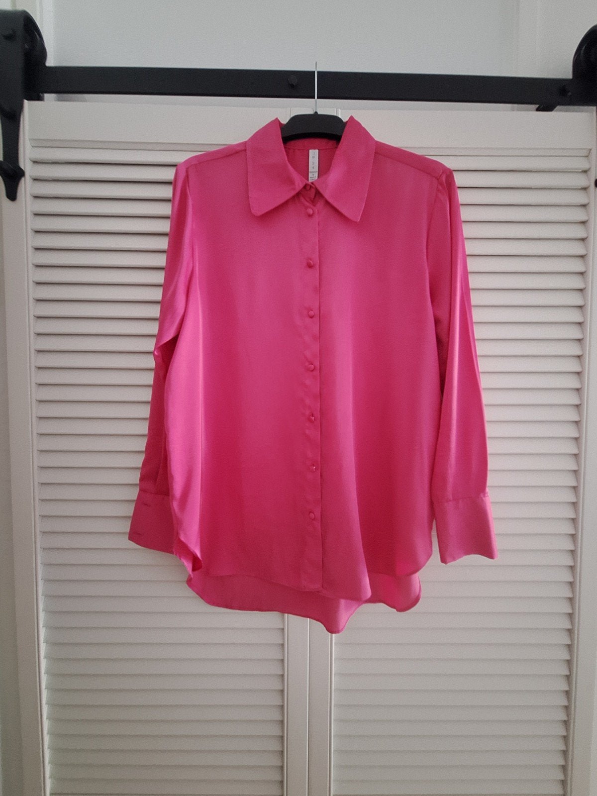 Roze satijnen blouse maat S, Ophalen, Roze, Maat 36 (S), Onbekend