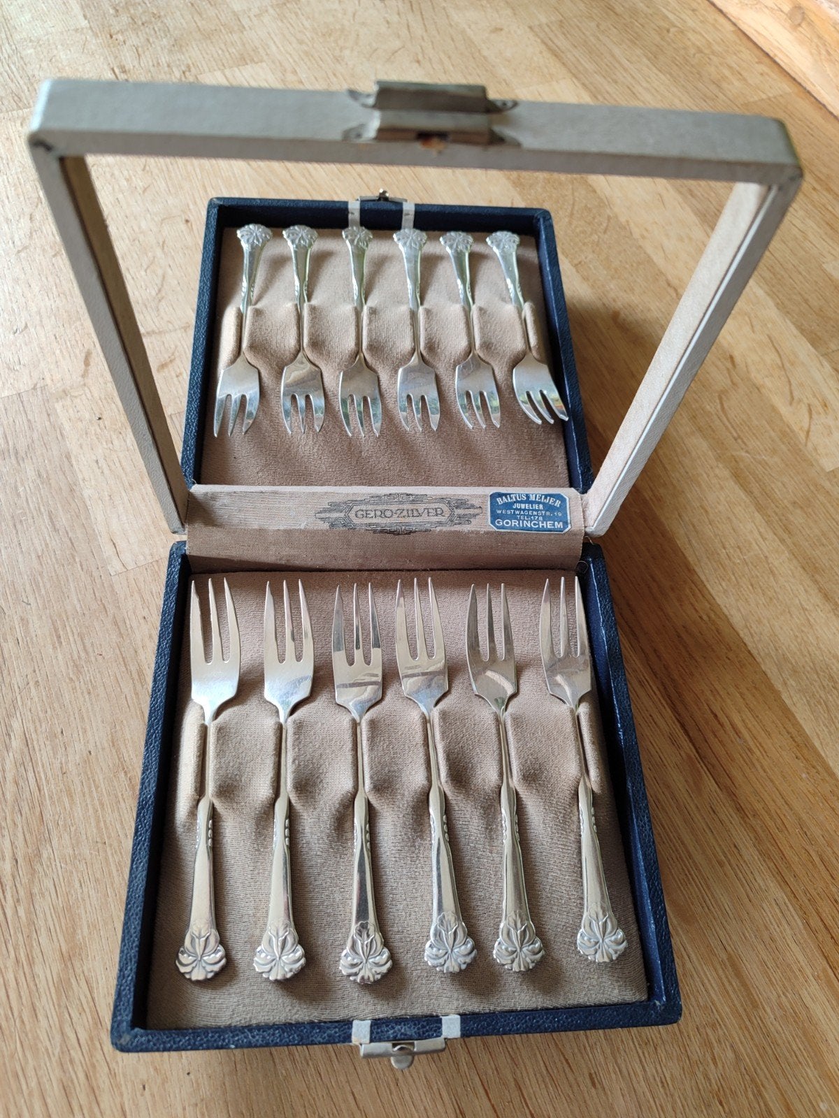 antiek gebakvorkjes gero zilver, Antiek en Kunst, Ophalen of Verzenden