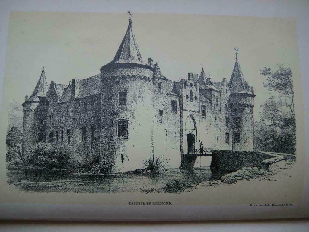 105 / Helmond  het Kasteel  Litho 1876, Antiek en Kunst, Ophalen of Verzenden