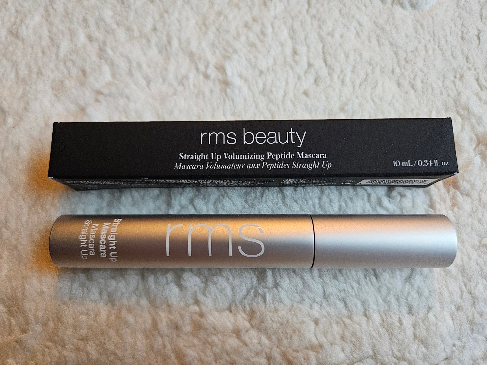 RMS straight up volumizing peptide mascara 10 ml, Ogen, Verzenden, Zwart, Nieuw