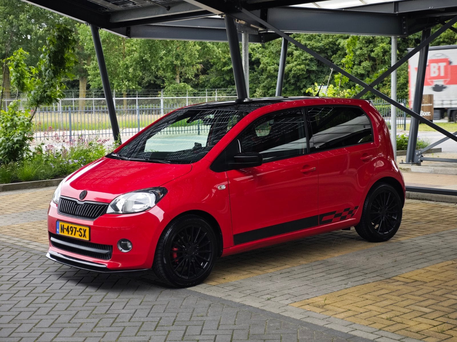 Skoda Citigo 1.0 75pk Monte Carlo 5D 2015 Rood, Auto's, Voorwielaandrijving, 74 pk, 4 stoelen, Handgeschakeld