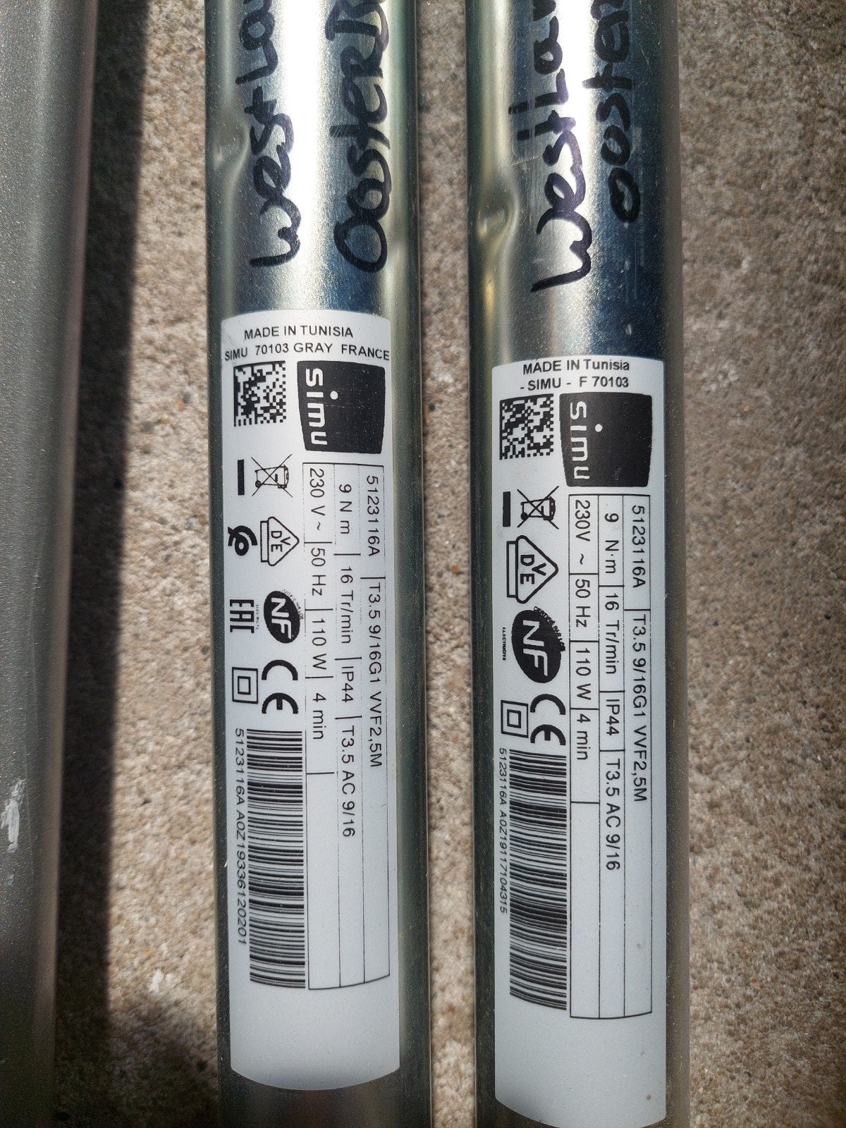Simu rolluikmotoren - 3 stuks, 9 Nm, 16 Tr/min, Doe-het-zelf en Verbouw, Rolluiken, Gebruikt, Minder dan 100 cm, Ophalen of Verzenden