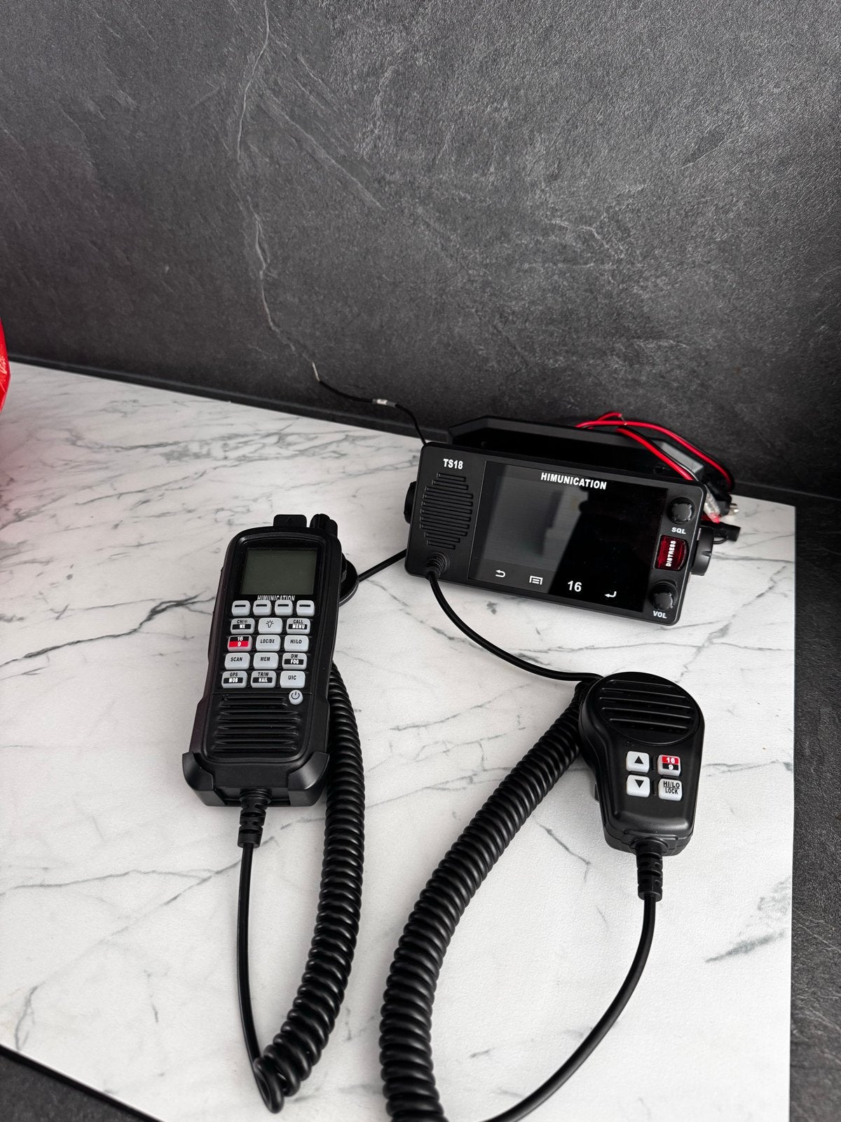 Himunication TS18S marifoon + HS20 handset AIS GPS DSC ATIS, Ophalen, Zo goed als nieuw