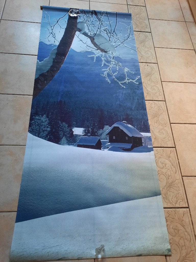 Tweezijdig paneelgordijn wanddecoratie 75 x 177 cm, 75 cm, Zo goed als nieuw, Polyester, 177 cm