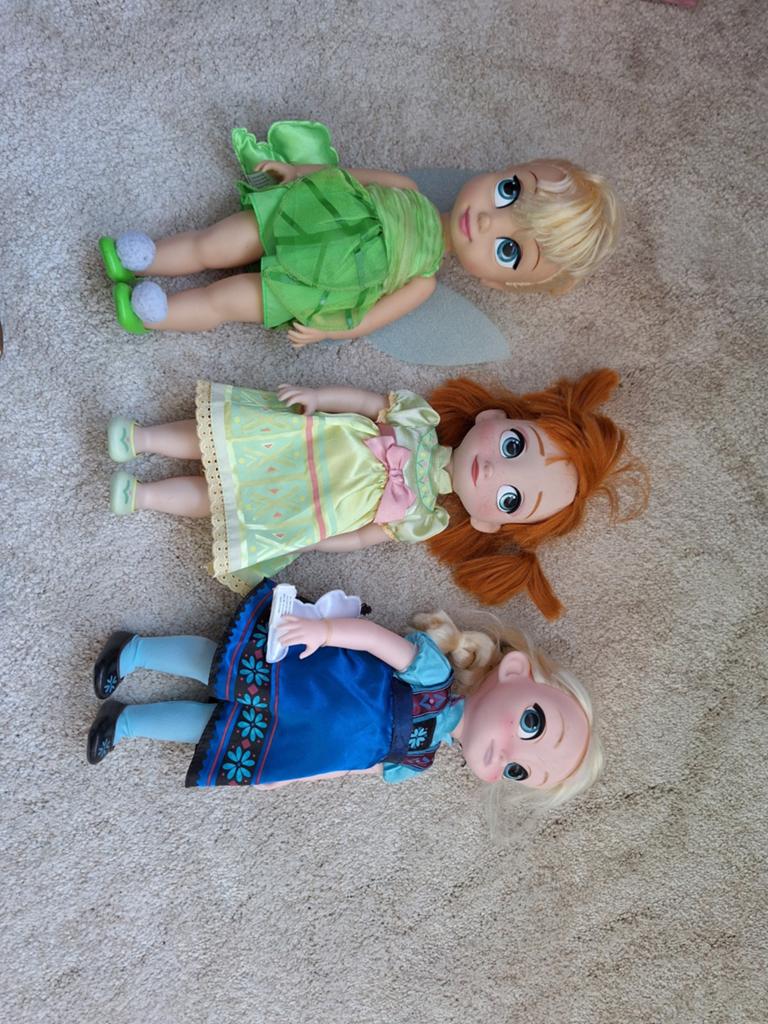 3 disney poppen, Ophalen of Verzenden, Zo goed als nieuw, Babypop