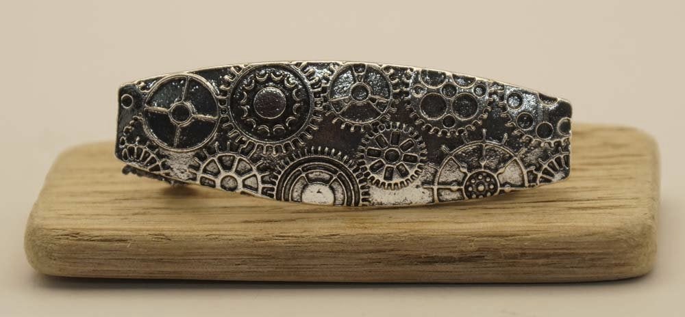 Haarclip steampunk zilverkleurig, Importeur :  Riemen bretels, Marktplaats@riemen-bretels.nl, Haarspeld, Verzenden