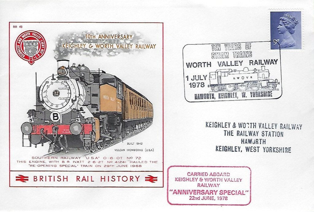 Keighley & WorthValley Railway gids + envelop 1978, Ophalen, Zo goed als nieuw, Trein, Overige typen