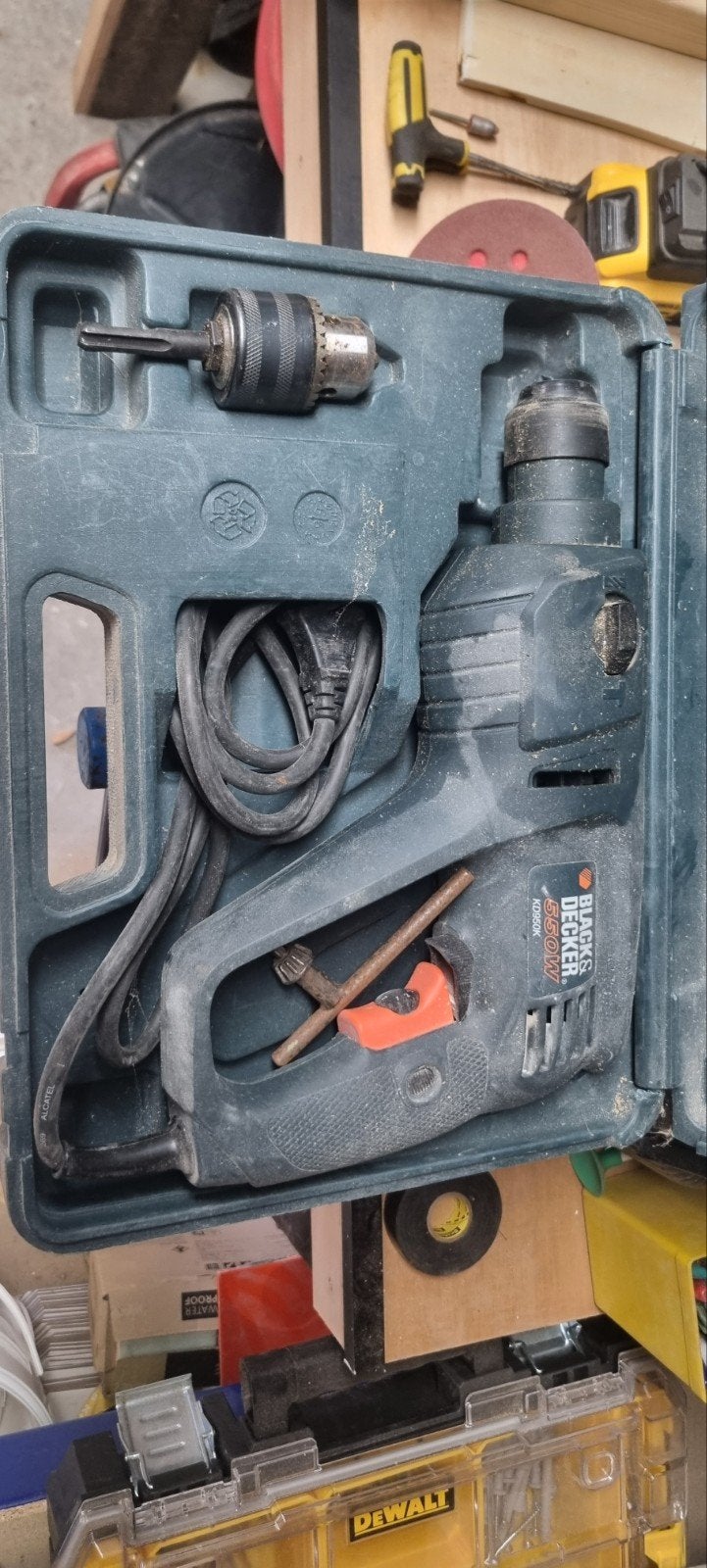 Black & Decker Boorhamer 550W met koffer, Gebruikt, Boor- en/of Breekhamer, Ophalen of Verzenden, Klopboormechanisme