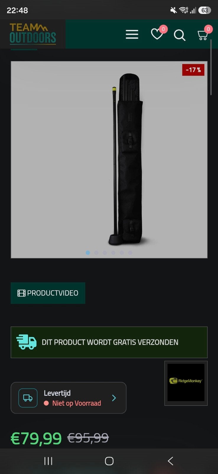 4x Ridgemonkey Markapole Kit met verlichting, Ophalen of Verzenden, Zo goed als nieuw