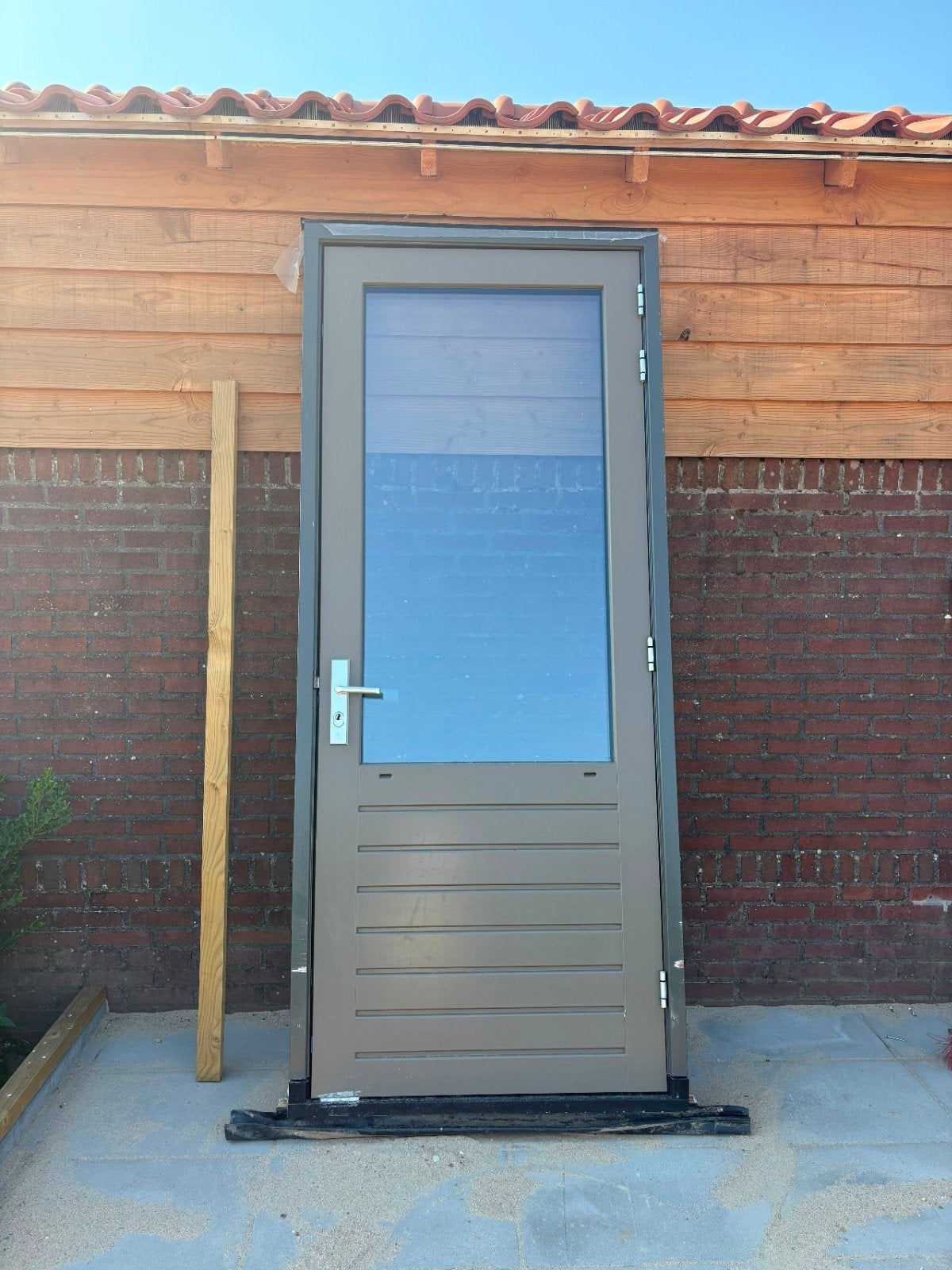 Nieuwe hardhouten buitendeur met kozijn, Ophalen, 80 tot 100 cm, 215 cm of meer, Nieuw