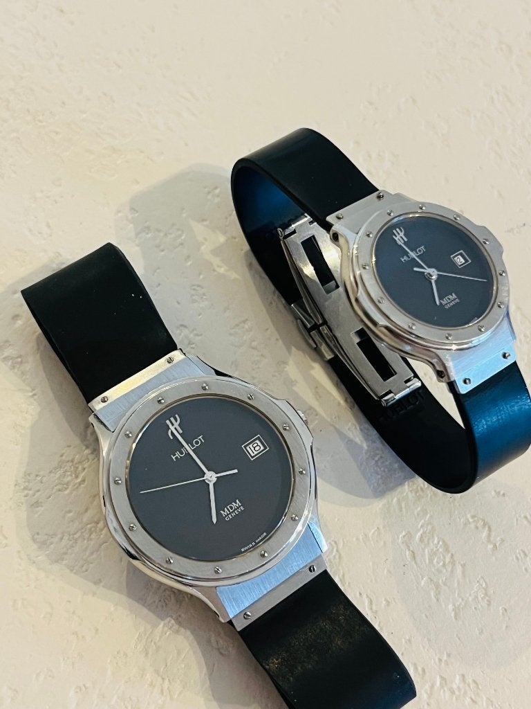 Lot 2X vintage quartz Hublot horloge voor man en vrouw, Sieraden, Tassen en Uiterlijk, Horloges | Heren, Overige merken, Gebruikt
