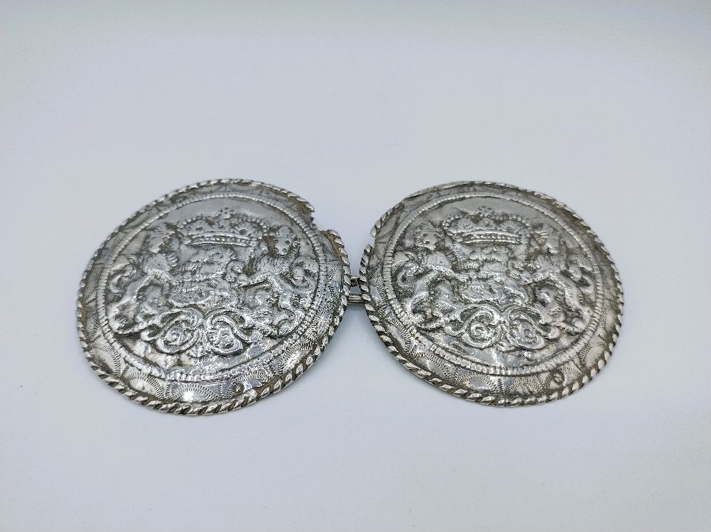 Antieke zilveren broekstukken, Walcheren, 1869, Antiek en Kunst, Antiek | Goud en Zilver, Verzenden, Zilver