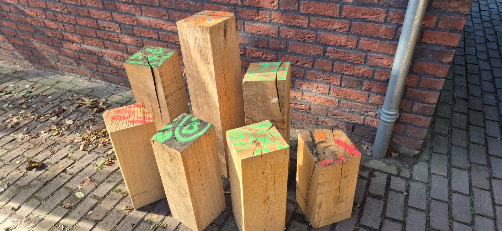 eiken zuiltjes., Tuin en Terras, Ophalen of Verzenden