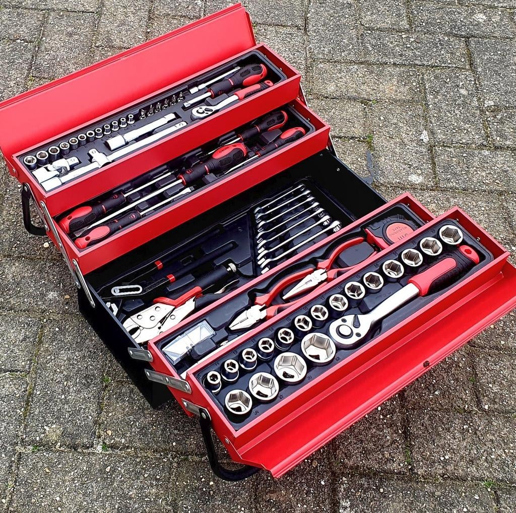 Inklapbare gereedschapskoffer/gereedschapsset 85 delig NIEUW, Doe-het-zelf en Verbouw, Gereedschap | Handgereedschap, Nieuw, Ophalen of Verzenden