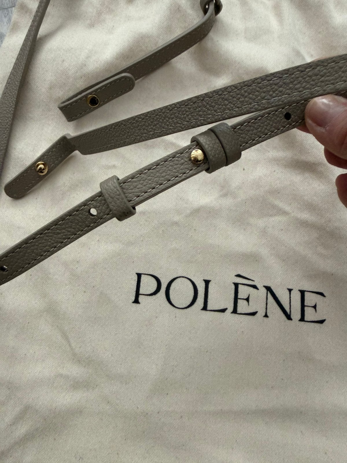 Polene Numéro Neuf Mini taupe, Sieraden, Tassen en Uiterlijk, Ophalen, Zo goed als nieuw, Handtas