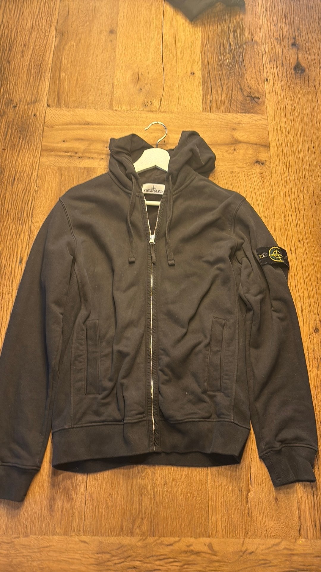 Stone Island hoodie met rits - Zo goed als nieuw, Ophalen of Verzenden, Zo goed als nieuw, Overige maten, Grijs