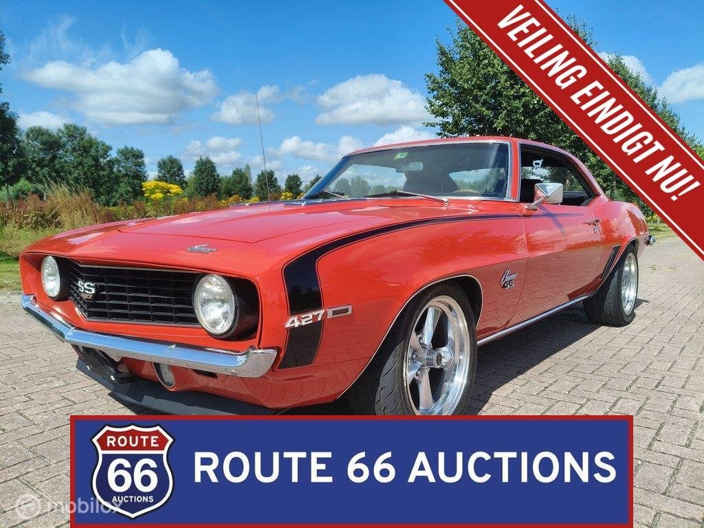 Chevrolet Camaro 427 | 1969 | Route 66 Auctions, Auto's, Overige carrosserieën, Chevrolet, Zwart, Bedrijf