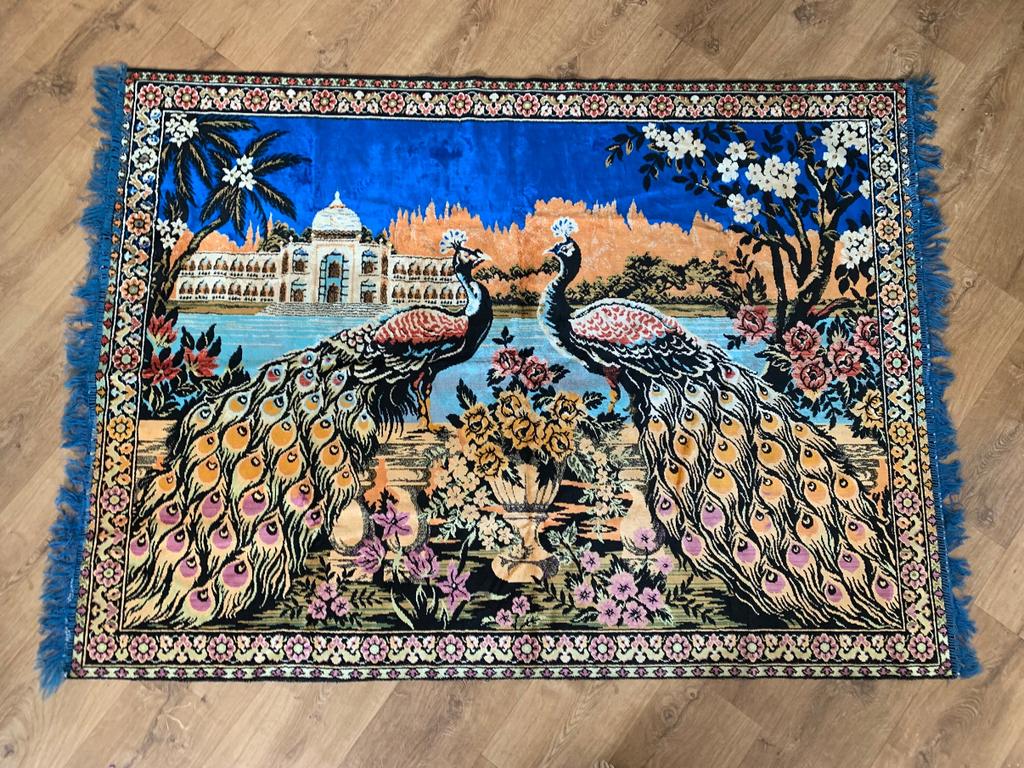 Vintage Turks Pauwen Wandkleed - Oosters wandtapijt ‘70, Ophalen of Verzenden