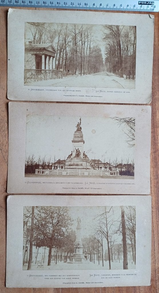 Oude foto's Den Haag 3 stuks - fotograaf Andries Jager, Gebruikt, Foto, Ophalen of Verzenden, Voor 1940