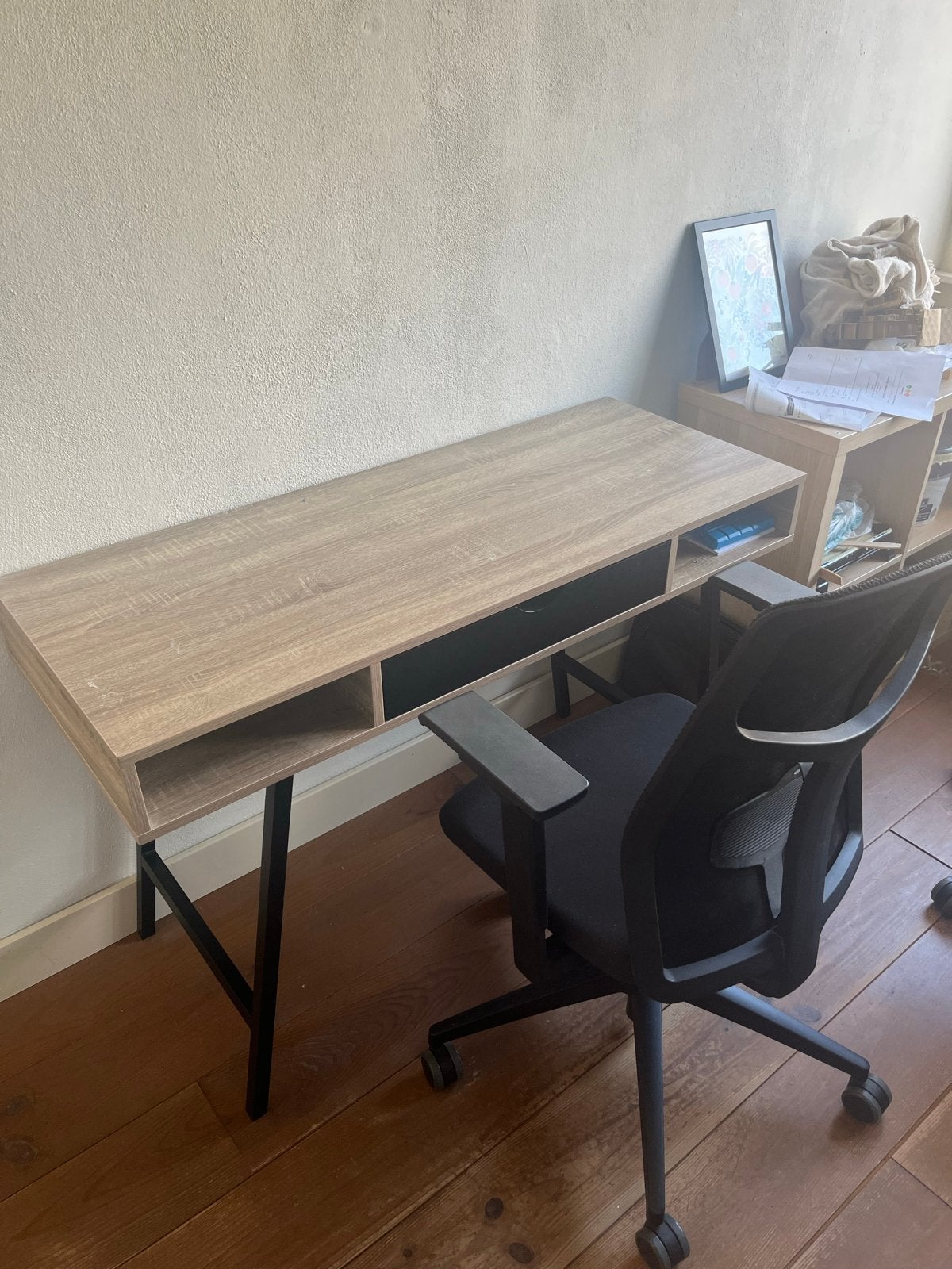 Jysk Bureau zwart ABBETVED, Huis en Inrichting, Bureaus, Ophalen, Zwart, 120 cm, Hout