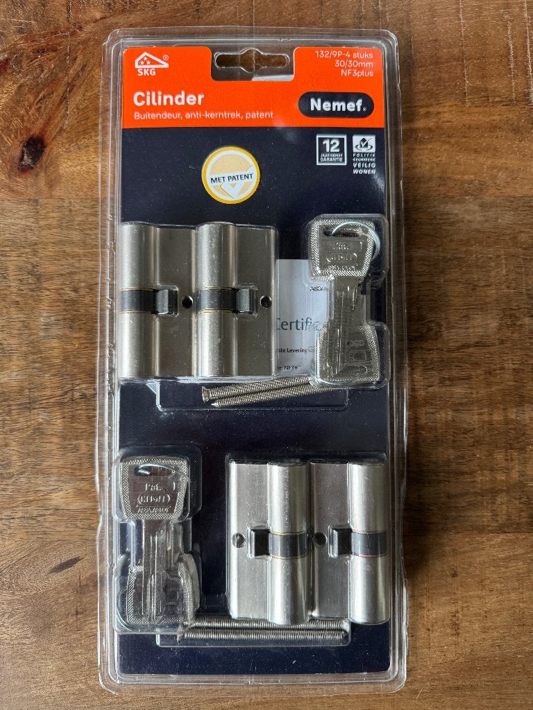 Diverse Nemef Cilinders SKG*** 30/30mm (3 en 4 cilinders), Ophalen of Verzenden, Nieuw, Slot