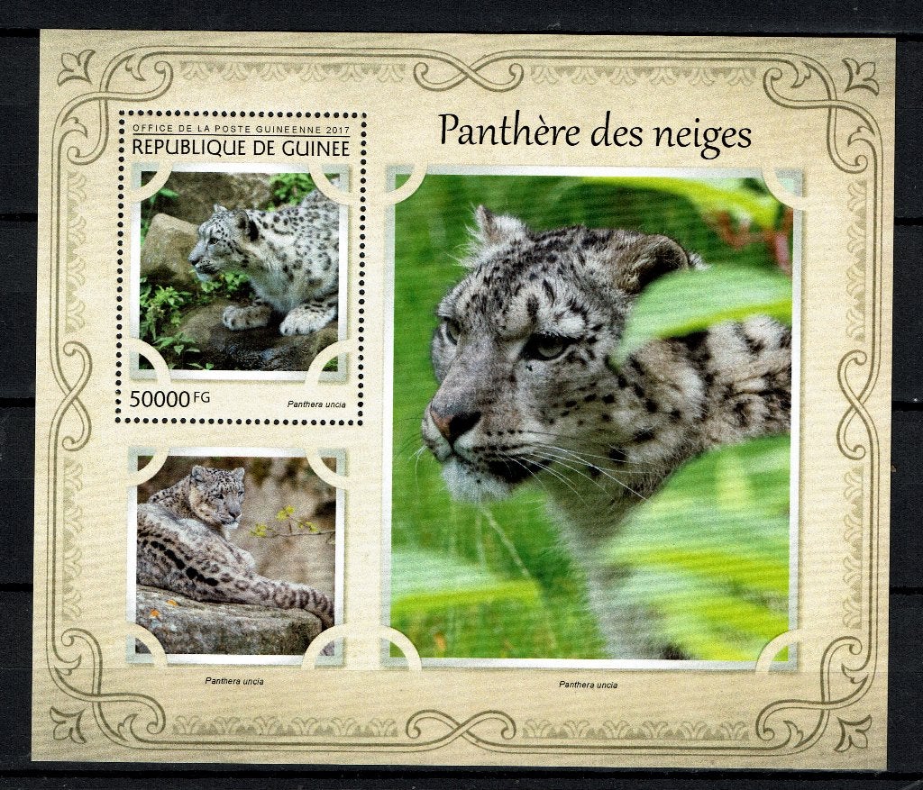 GUINEE 2017 PF BLOK PANTERS KATACHTIGE WILDLIFE ZOOGDIEREN 1, Ophalen of Verzenden, Postfris, Dier of Natuur