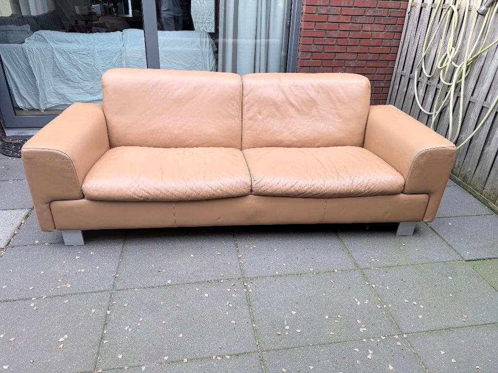 Sofa bank 2,5- 3 zit Laauser, Ophalen, Zo goed als nieuw, Leer, 125 cm of meer