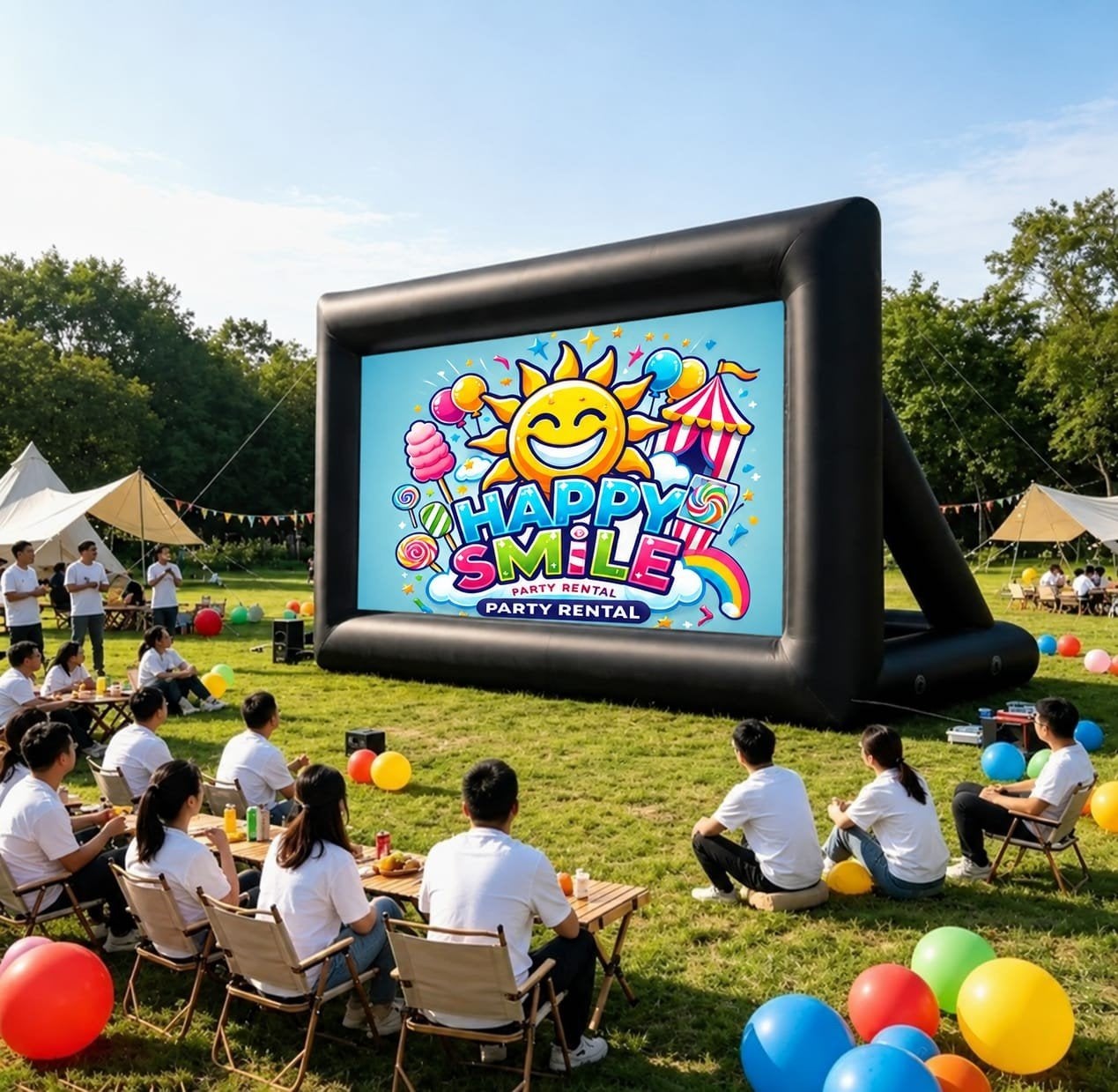 Projector met opblaasbare scherm te huur, Ophalen of Verzenden
